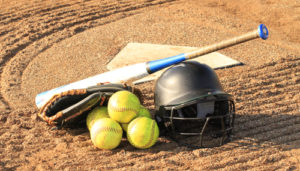 Stevensville Coaches Survey - Photo of baseballs, baseball bat, mit and helmet