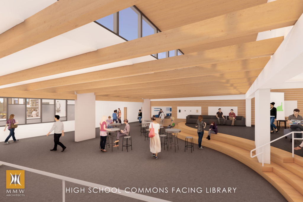 A updated sketch of the new High School commons Area.